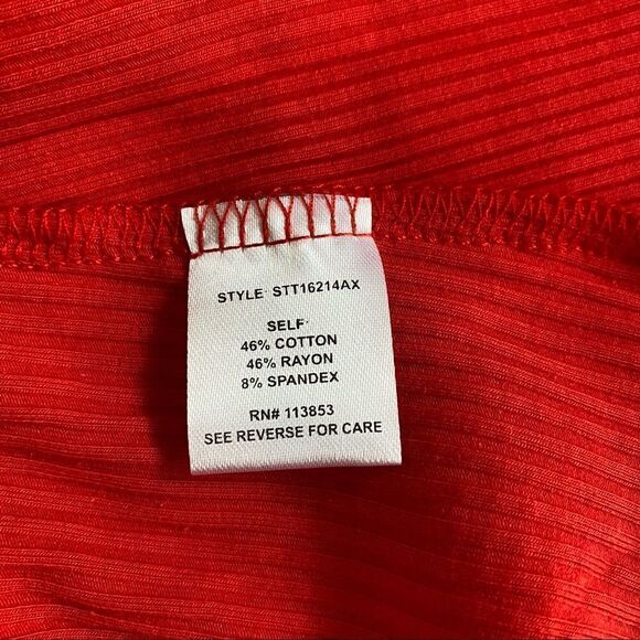 NWT Sugarlips Women’s Red Ruffle Strap Knit Tank Size 3X - Picture 6 of 7